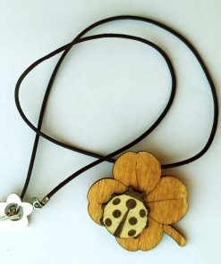 Alternative view of Pendentif coccinelle et trèfle à 4 feuilles